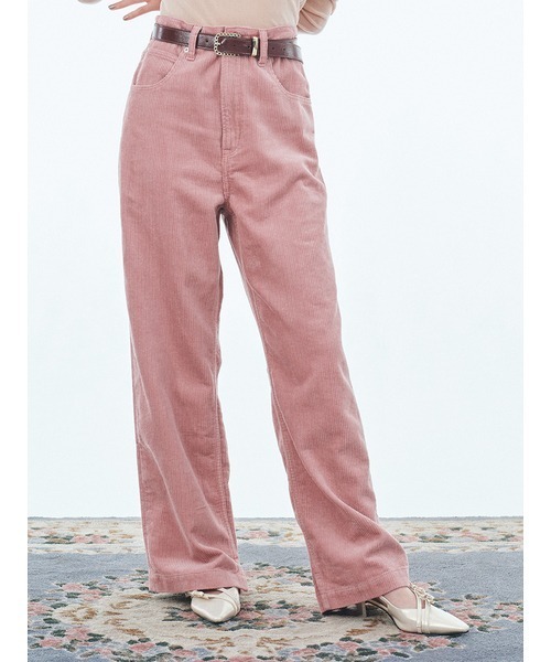 LILY BROWN（リリーブラウン）の「コーデュロイハイライズワイドパンツ（その他パンツ・レディース・ピンク/ブラウン・0/1）」の2枚目の写真