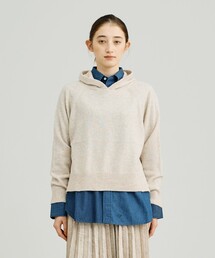 J.PRESS YORK STREET | 【WOMEN】ウールカシミヤ フーディニット(ニット/セーター)