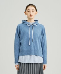 【WOMEN】ウールカシミヤ フーディニット
