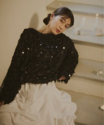 Olu. | スパンコールフェザートップス(Tシャツ/カットソー)