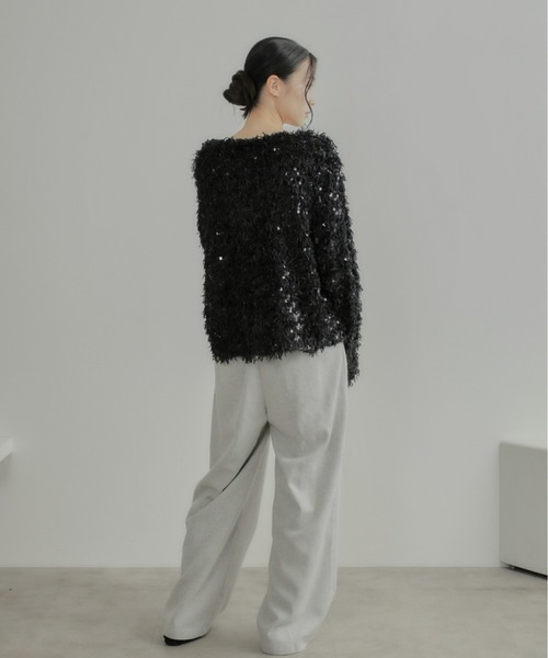 Olu.（オルドット）の「スパンコールフェザートップス（Tシャツ/カットソー・レディース・アイボリー/ブラック・FREE）」の16枚目の写真