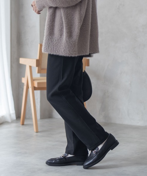 NAVY(ネイビー)の「nAvy あったか 温℃ 裏起毛ストレートパンツ(その他パンツ・レディース・ワンウォッシュ/ブルー/ブラック/チェック・S/M/L/XL)」の5枚目の写真