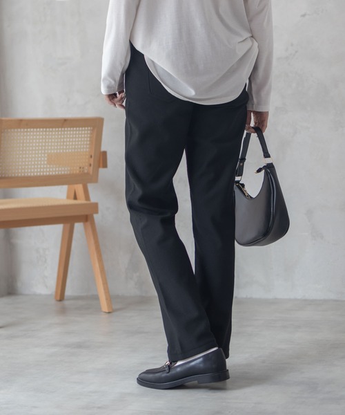 NAVY(ネイビー)の「nAvy あったか 温℃ 裏起毛ストレートパンツ(その他パンツ・レディース・ワンウォッシュ/ブルー/ブラック/チェック・S/M/L/XL)」の6枚目の写真