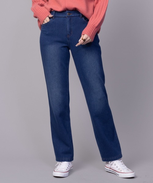 NAVY(ネイビー)の「nAvy あったか 温℃ 裏起毛ストレートパンツ(その他パンツ・レディース・ワンウォッシュ/ブルー/ブラック/チェック・S/M/L/XL)」の13枚目の写真