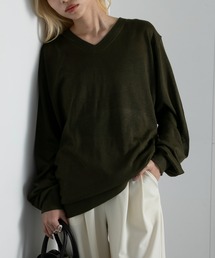 vieux by MAISON BREEZE（ビューバイメゾンブリーズ）の「【vieux by MAISON BREEZE】Vネックルーズライトニット V neck loose light knit（ニット/セーター）」