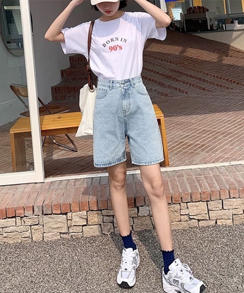 urge:(アージコロン )の「【URGE:】ハーフ丈 デニム パンツ(デニムパンツ・レディース・ブルー/ネイビー・SMALL/MEDIUM/LARGE/X-LARGE)」の1枚目の写真