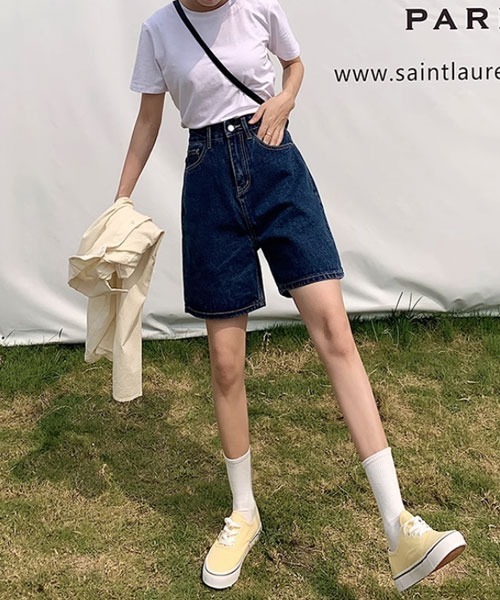 urge:(アージコロン )の「【URGE:】ハーフ丈 デニム パンツ(デニムパンツ・レディース・ブルー/ネイビー・SMALL/MEDIUM/LARGE/X-LARGE)」の7枚目の写真