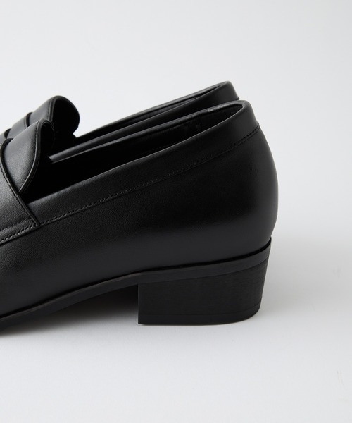 CALLNE】Squaretoe Real Leather Heel Loafer / スクエアトゥリアル