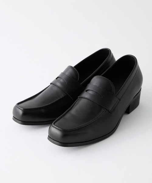 CALLNE】Squaretoe Real Leather Heel Loafer / スクエアトゥリアル