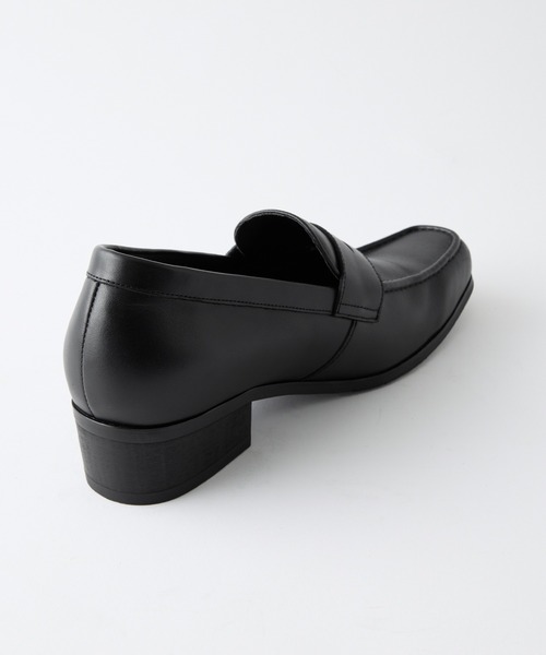 CALLNE】Squaretoe Real Leather Heel Loafer / スクエアトゥリアル