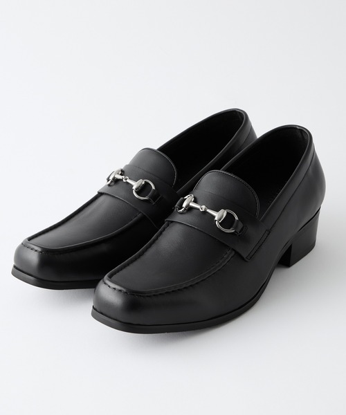 CALLNE】Squaretoe Real Leather Heel Loafer / スクエアトゥリアル