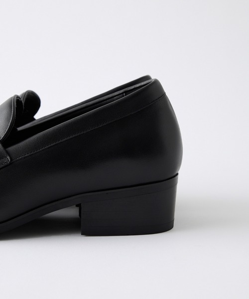 CALLNE】Squaretoe Real Leather Heel Loafer / スクエアトゥリアル