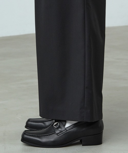 CALLNE】Squaretoe Real Leather Heel Loafer / スクエアトゥリアル