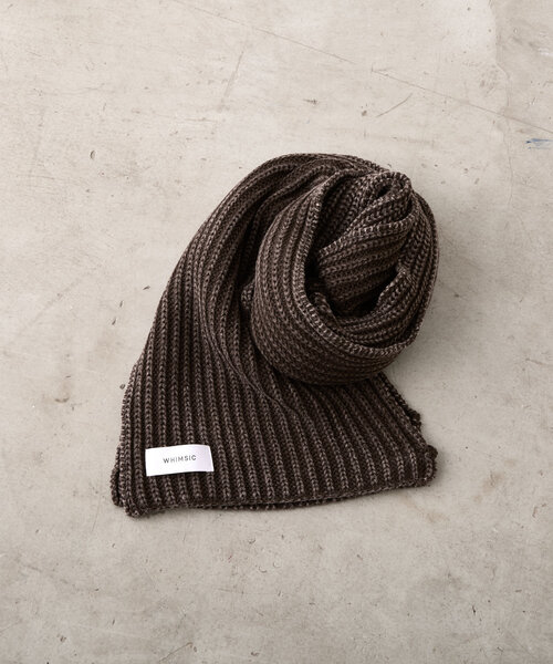 WHIMSIC(ウィムジック)の「*【WHIMSIC】サンフェードニットマフラー(マフラー・レディース・ブラウン/チャコールグレー・FREE)」の9枚目の写真
