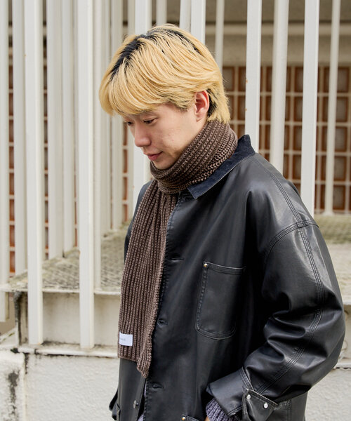 WHIMSIC(ウィムジック)の「*【WHIMSIC】サンフェードニットマフラー(マフラー・レディース・ブラウン/チャコールグレー・FREE)」の12枚目の写真