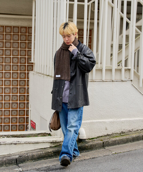 WHIMSIC(ウィムジック)の「*【WHIMSIC】サンフェードニットマフラー(マフラー・レディース・ブラウン/チャコールグレー・FREE)」の14枚目の写真