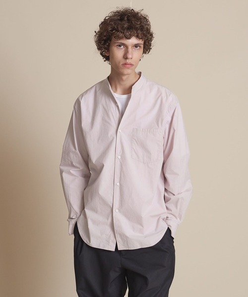 UNITED ARROWS（ユナイテッドアローズ）の「【マルチサイズ】タイプライター ワイドフォルム バンドカラーシャツ（シャツ/ブラウス・メンズ・ホワイト/ピンク/ライム/ブラック/ライトブルー/ネイビー/ベージュ/オフホワイト・マルチサイズ）」の8枚目の写真