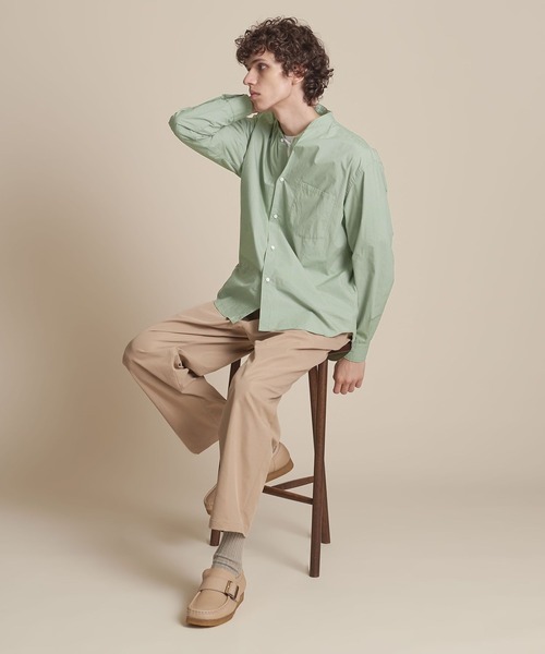 UNITED ARROWS（ユナイテッドアローズ）の「【マルチサイズ】タイプライター ワイドフォルム バンドカラーシャツ（シャツ/ブラウス・メンズ・ホワイト/ピンク/ライム/ブラック/ライトブルー/ネイビー/ベージュ/オフホワイト・マルチサイズ）」の10枚目の写真