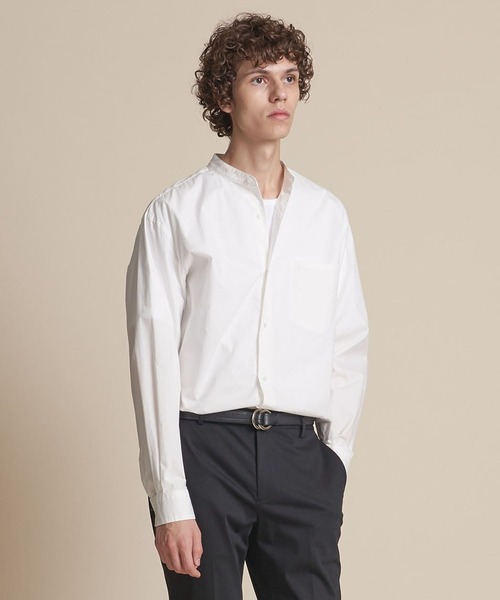 UNITED ARROWS（ユナイテッドアローズ）の「【マルチサイズ】タイプライター ワイドフォルム バンドカラーシャツ（シャツ/ブラウス・メンズ・ホワイト/ピンク/ライム/ブラック/ライトブルー/ネイビー/ベージュ/オフホワイト・マルチサイズ）」の11枚目の写真