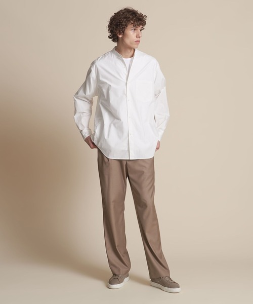 UNITED ARROWS（ユナイテッドアローズ）の「【マルチサイズ】タイプライター ワイドフォルム バンドカラーシャツ（シャツ/ブラウス・メンズ・ホワイト/ピンク/ライム/ブラック/ライトブルー/ネイビー/ベージュ/オフホワイト・マルチサイズ）」の15枚目の写真