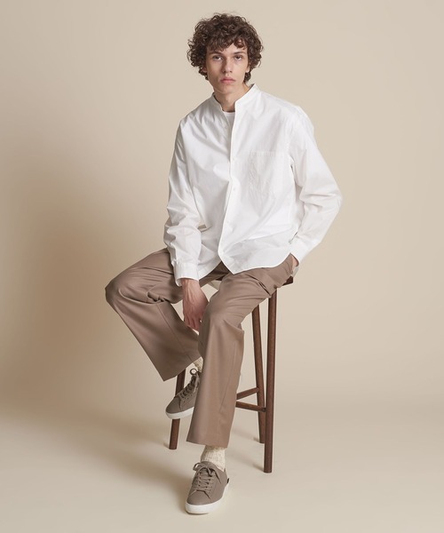 UNITED ARROWS（ユナイテッドアローズ）の「【マルチサイズ】タイプライター ワイドフォルム バンドカラーシャツ（シャツ/ブラウス・メンズ・ホワイト/ピンク/ライム/ブラック/ライトブルー/ネイビー/ベージュ/オフホワイト・マルチサイズ）」の16枚目の写真