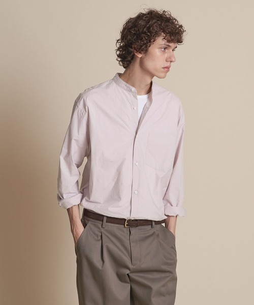 UNITED ARROWS（ユナイテッドアローズ）の「【マルチサイズ】タイプライター ワイドフォルム バンドカラーシャツ（シャツ/ブラウス・メンズ・ホワイト/ピンク/ライム/ブラック/ライトブルー/ネイビー/ベージュ/オフホワイト・マルチサイズ）」の18枚目の写真