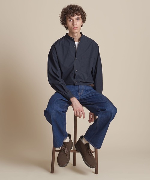 UNITED ARROWS（ユナイテッドアローズ）の「【マルチサイズ】タイプライター ワイドフォルム バンドカラーシャツ（シャツ/ブラウス・メンズ・ホワイト/ピンク/ライム/ブラック/ライトブルー/ネイビー/ベージュ/オフホワイト・マルチサイズ）」の22枚目の写真