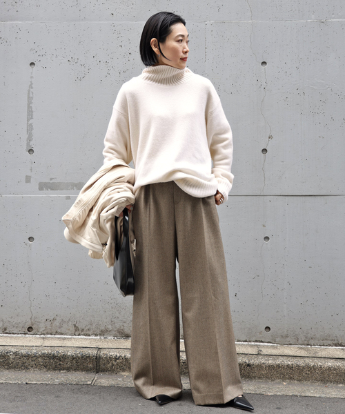 AP STUDIO（エーピーストゥディオ）の「ウールカシミヤタートルネックニット（ニット/セーター・レディース・ブラック/チャコールグレー/ホワイト・FREE）」の7枚目の写真