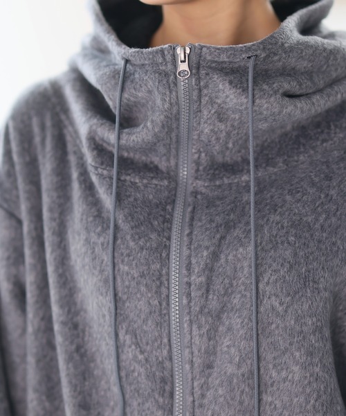 首元まで暖か裏ボア&シャギーハイネックパーカー（パーカー）｜itto
