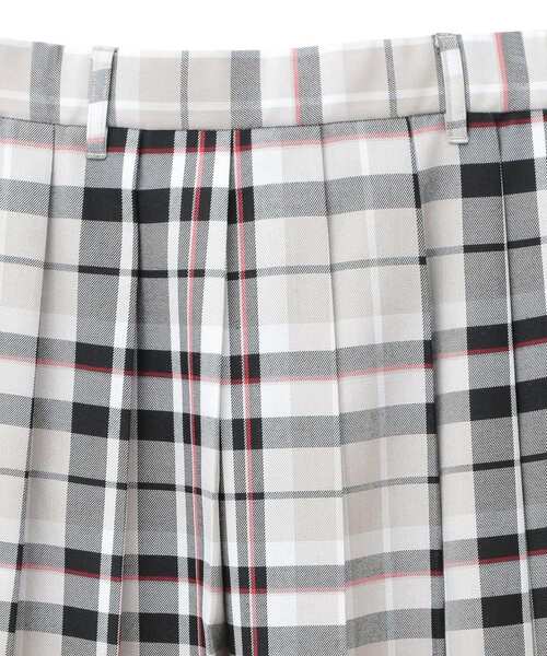 Green　Parks（グリーンパークス）の「ワイドプリーツチェックスカート（スカート・レディース・ブラウン/グレイッシュベージュ/ブルー・FREE）」の20枚目の写真