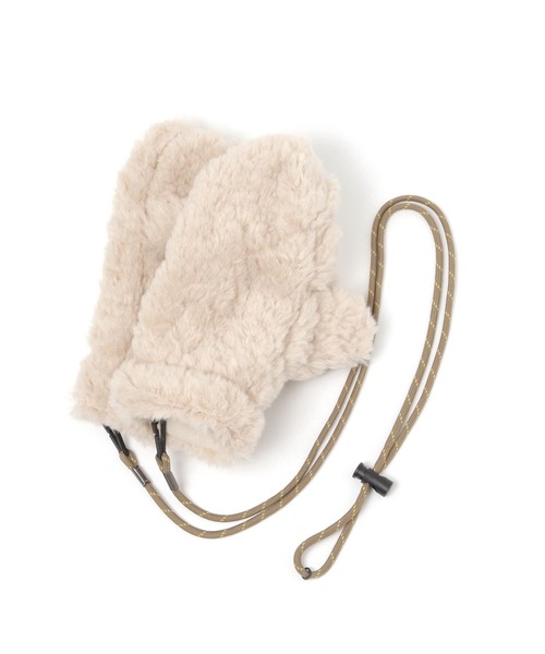 studio CLIP（スタディオクリップ）の「紐付きボアミトングローブ（手袋・レディース・チャコール/アイボリー/ブルー・FREE）」の7枚目の写真