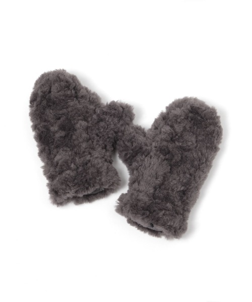 studio CLIP（スタディオクリップ）の「紐付きボアミトングローブ（手袋・レディース・チャコール/アイボリー/ブルー・FREE）」の9枚目の写真