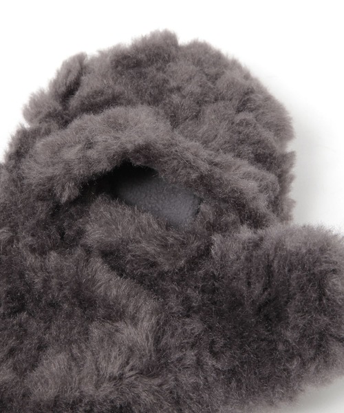 studio CLIP（スタディオクリップ）の「紐付きボアミトングローブ（手袋・レディース・チャコール/アイボリー/ブルー・FREE）」の12枚目の写真