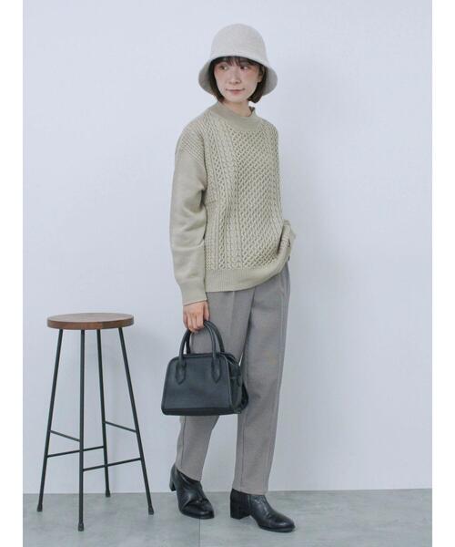 Samansa Mos2 blue（サマンサモスモスブルー）の「【マシンウォッシャブル】ケーブルニットプルオーバー（ニット/セーター・レディース・ベージュ/オフホワイト/ブルー/グレー/イエロー・F）」の21枚目の写真