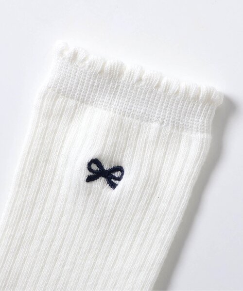 apres les cours（アプレレクール）の「ワンポイント刺繍ハイソックス（ソックス/靴下・キッズ・ブラック/アイボリー・12/15 /18/21）」の3枚目の写真