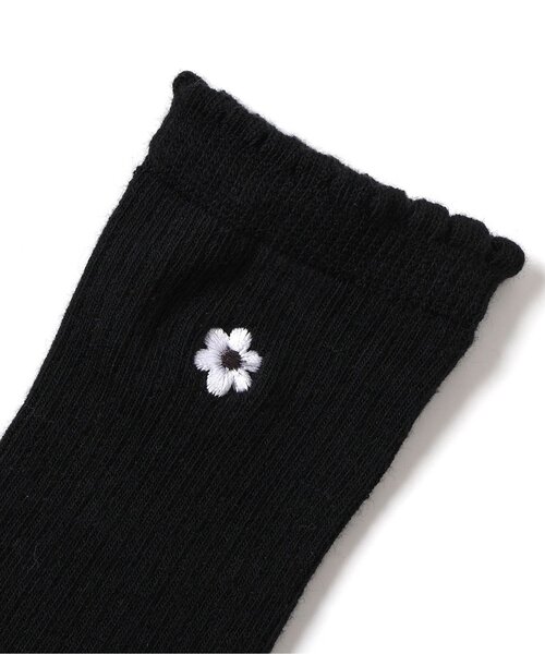 apres les cours（アプレレクール）の「ワンポイント刺繍ハイソックス（ソックス/靴下・キッズ・ブラック/アイボリー・12/15 /18/21）」の5枚目の写真