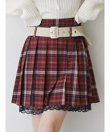 jouetie | ベルトヘムレースミニプリーツスカート【セットアップ対応】卒業式 入学式 結婚式 二次会(スカート)