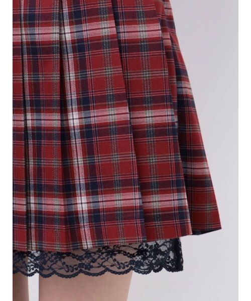 jouetie（ジュエティ）の「ベルトヘムレースミニスカート【セットアップ対応】卒業式 入学式（スカート・レディース・ブルー/グレー/レッド・MEDIUM）」の4枚目の写真