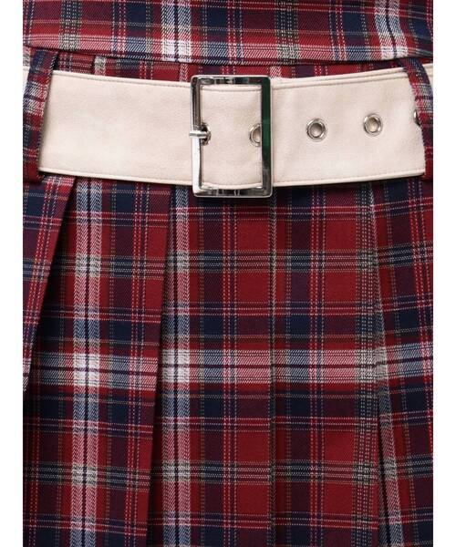 jouetie（ジュエティ）の「ベルトヘムレースミニスカート【セットアップ対応】卒業式 入学式（スカート・レディース・ブルー/グレー/レッド・MEDIUM）」の9枚目の写真