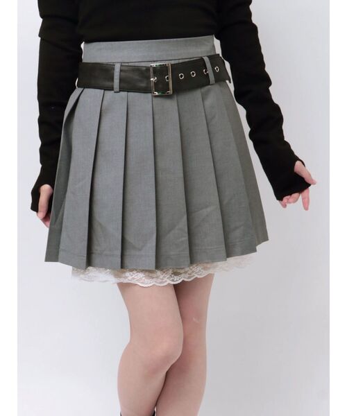セール】ベルトヘムレースミニスカート【セットアップ対応】卒業式