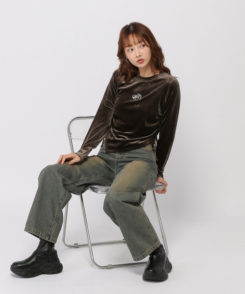 3.3 Field Trip （3.3フィールドトリップ）の「3.3 Field Trip／ベロアアシメプルオーバー（Tシャツ/カットソー・レディース・ブラック/グレー・FREE）」の4枚目の写真