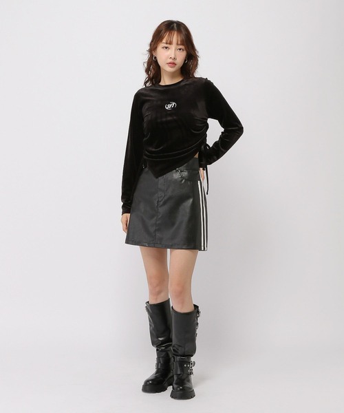 3.3 Field Trip （3.3フィールドトリップ）の「3.3 Field Trip／ベロアアシメプルオーバー（Tシャツ/カットソー・レディース・ブラック/グレー・FREE）」の10枚目の写真