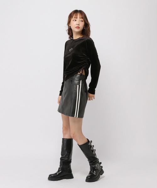 3.3 Field Trip （3.3フィールドトリップ）の「3.3 Field Trip／ベロアアシメプルオーバー（Tシャツ/カットソー・レディース・ブラック/グレー・FREE）」の11枚目の写真