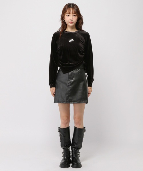 3.3 Field Trip （3.3フィールドトリップ）の「3.3 Field Trip／ベロアアシメプルオーバー（Tシャツ/カットソー・レディース・ブラック/グレー・FREE）」の15枚目の写真