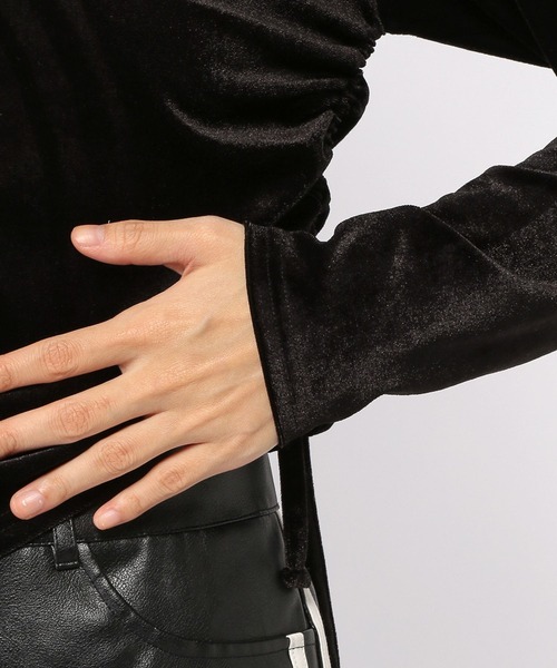 3.3 Field Trip （3.3フィールドトリップ）の「3.3 Field Trip／ベロアアシメプルオーバー（Tシャツ/カットソー・レディース・ブラック/グレー・FREE）」の22枚目の写真