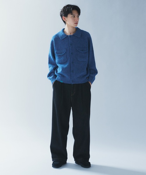 セール】MELANGE POLO KNIT CARDIGAN / メランジポロニット