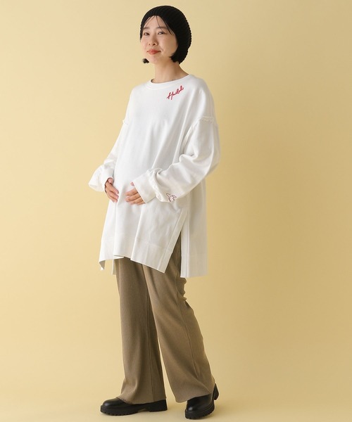 LEPSIM（レプシィム）の「【産前・産後対応】マタニティ／フレアリブパンツ　283927（マタニティウェア/グッズ・レディース・ブラック/ブラウン/ベージュ・FREE）」の18枚目の写真