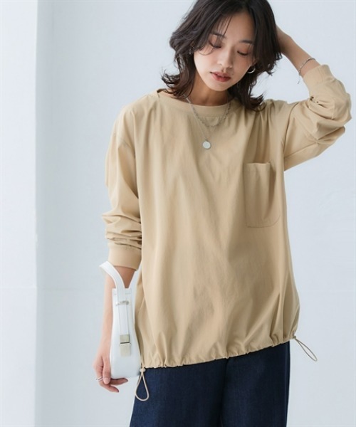 nissen(ニッセン)の「ユーティリティミリタリーTブラウス(はっ水・ストレッチ)(シャツ/ブラウス・レディース・ベージュ/ブラック/カーキ・3L/LL/L/M/S)」の1枚目の写真