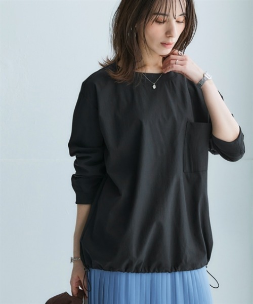 nissen(ニッセン)の「ユーティリティミリタリーTブラウス(はっ水・ストレッチ)(シャツ/ブラウス・レディース・ベージュ/ブラック/カーキ・3L/LL/L/M/S)」の2枚目の写真