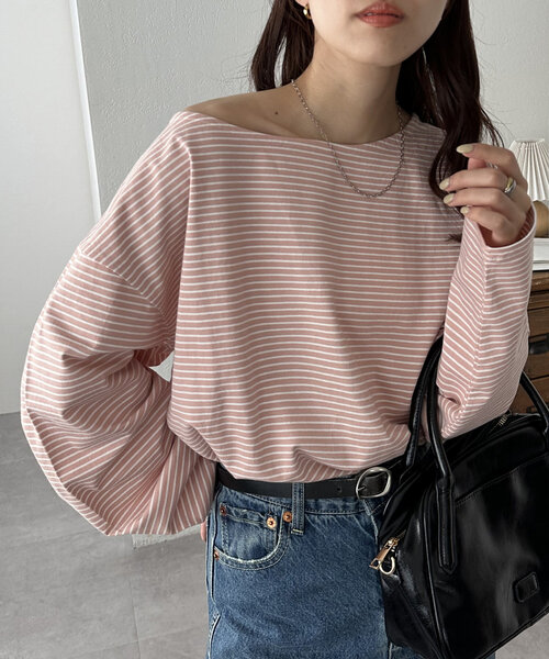 DISCOAT(ディスコート)の「【新色追加!/WEB限定】2WAYワンショルプルオーバー(Tシャツ/カットソー・レディース・ネイビー/ブラック/ピンク系その他/ホワイト系その他/レッド/ピンク/ライトグレー/オフホワイト/チャコールグレー/ブラック系その他/ブラウン/ダークブルー/モカ/アイボリー・MEDIUM)」の13枚目の写真